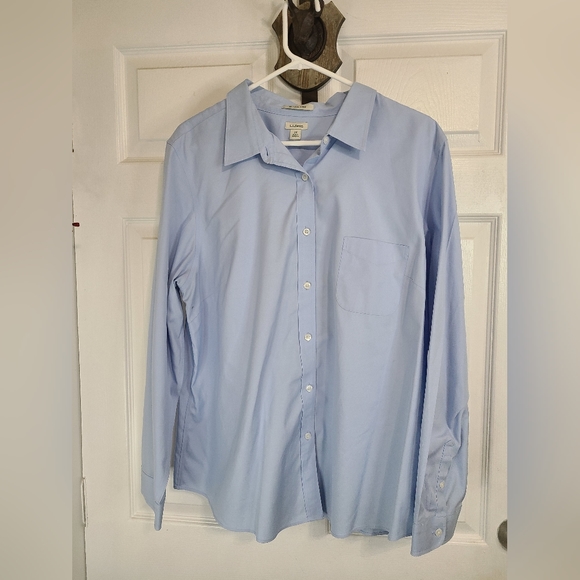 (711) L.L. Bean Men's Original Long Sleeve Dress Shirt, Size: 2XL Color: Blue - Picture 4 of 10